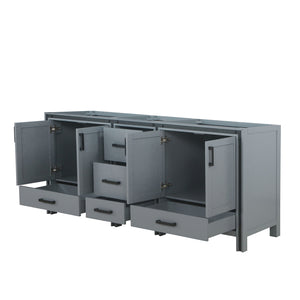 English Elm Dark Grey Double Bath Vanity 80-in W x 22-in D – Solid Wood Frame, Soft-Close Drawers, Fully Assembled with Ample Storage B2731P260739