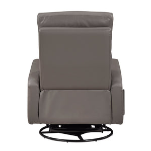 English Elm 1pc Glider Recliner Chair Top Grain Leather Swivel Recliner with Smooth Glide, Plush Foam Comfort Mocha 32 L x 30.75 W x 27.5 H B011P395860