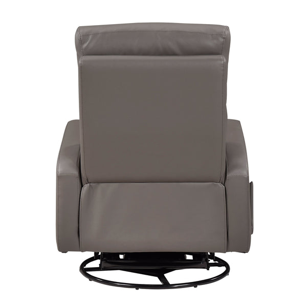 English Elm 1pc Glider Recliner Chair Top Grain Leather Swivel Recliner with Smooth Glide, Plush Foam Comfort Mocha 32 L x 30.75 W x 27.5 H B011P395860