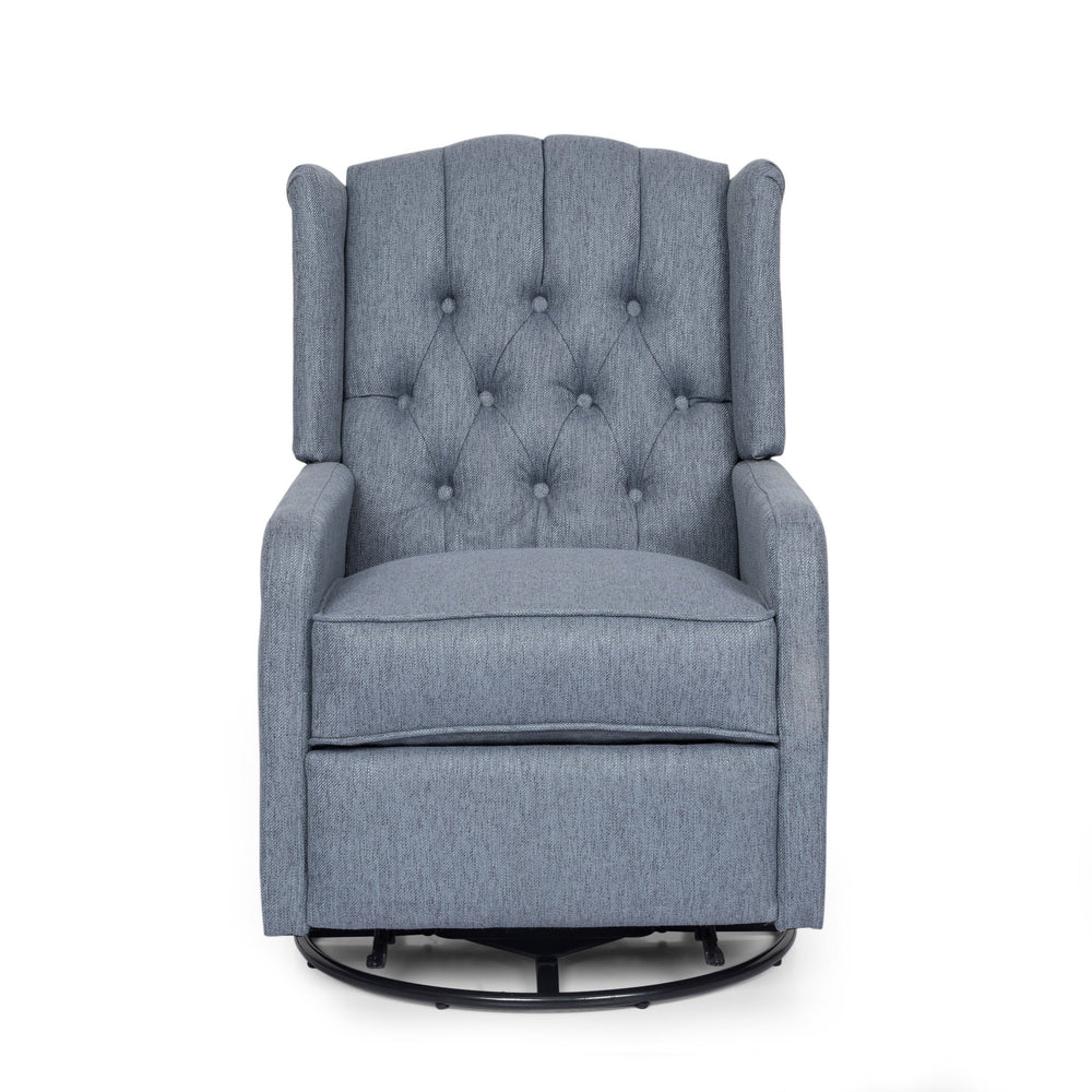 English Elm Christopher Knight Home® - Classic Linen Recliner Chair with 360° Swivel and Manual Recline, Durable Frame, Cozy Upholstery Charcoal 66842.00CHAR