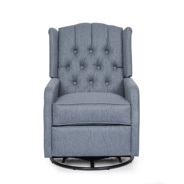 English Elm Christopher Knight Home® - Classic Linen Recliner Chair with 360° Swivel and Manual Recline, Durable Frame, Cozy Upholstery Charcoal 66842.00CHAR
