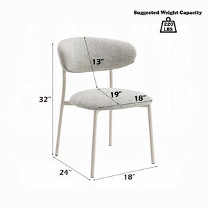 English Elm Modern Luxury Dining Chairs Set of 2 Beige Padded Seat Back Metal Frame Comfortable Stylish Dining Gray+Beige 23 L x 35 W x 22 H B2741P345860