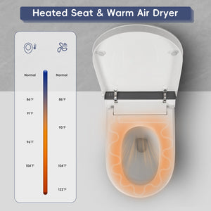 English Elm Tankless Smart Bidet Toilet with Heated Seat, Warm Air Dryer, Auto Open/Close & Remote Control N753P256132G