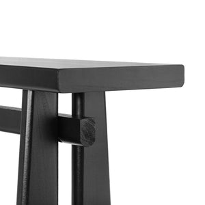 English Elm Mirod Wood Veneer Geometric Console Table Sculptural Sled Base for Entryway Hallway N760P321811B