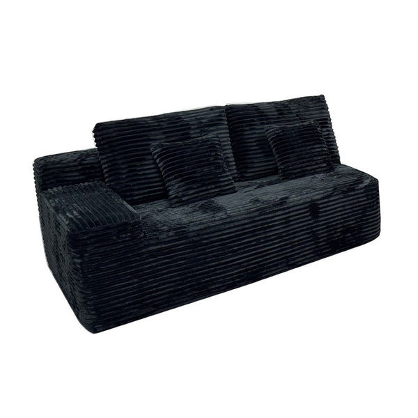 English Elm Sofa Left Arm Facing Sectional In Sleek Black Fabric With Storage, Usb Ports & Bluetooth Speaker W579P333617-GIGA