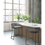 Madison Park Hermosa Coastal Woven Counter Stool 25" MP104-1208 Dark Gray