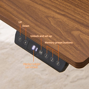 English Elm Electric Sit Stand Desk with Seamless One Piece Top and Industrial Steel Frame W1769P345628