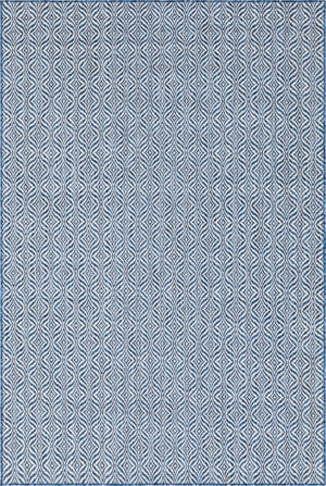 Unique Loom Outdoor Trellis Deco Trellis Machine Made Trellis Rug Blue, Ivory/Navy Blue 6' 1" x 9' 0"