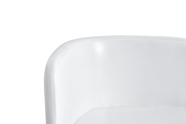 English Elm 7-piece Rectangular Dining Set Seats 6 with Faux Leather Chairs and Melamine Top White,Wood W3875S00132