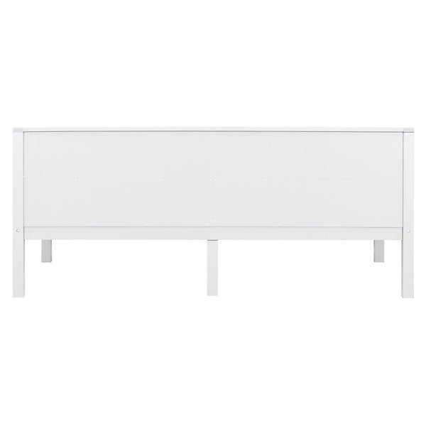 English Elm Twin Daybed Frame Solid Pine Sofa Bed for Guest Room Studio or Teen Bedroom White N708P266719K