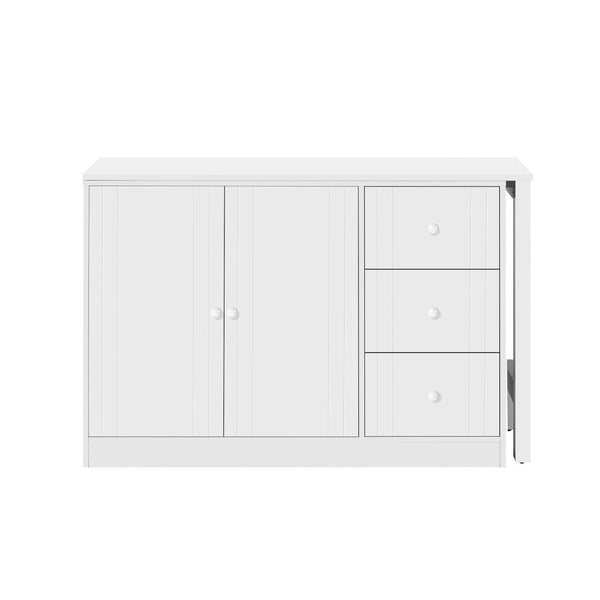 English Elm U_style Extendable Wooden Sideboard with 3 Drawers and 2 Doors for Entryway Living Room N711P334768K