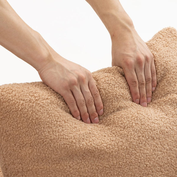 English Elm Full Foam Modular L-shaped Sectional Sofa Flannelette Upholstered with Five Throw Pillows Brown W3326S00025