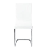 Modern White & Chrome Side Chairs Set - Sleek Design, Comfortable Seating (2)