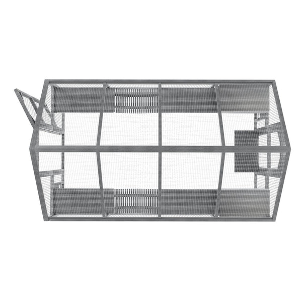 English Elm Cat, Cat Outdoor Wooden Enclosure with Seven Platforms Resting Boxes and Waterproof Canopy W1598S00040