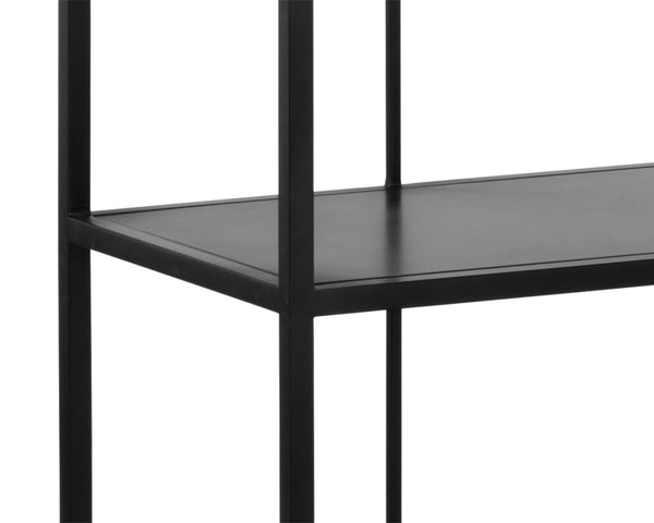 Sunpan Alcove Bookcase - Elegant Arched Design with Four Shelves, Crafted from Durable Steel Frame, Unique Style Black