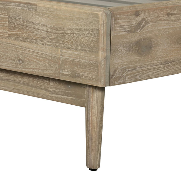 English Elm Baly Solid Acacia Wood King Platform Bed with Tall Mid-century Sculpted Headboard B2736S00033