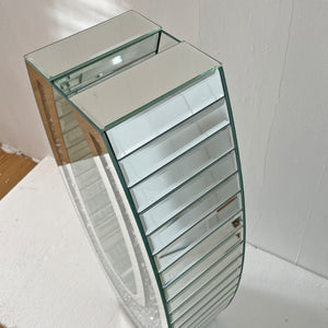 English Elm 24.01"u-shaped Mosaic Mirror Floor Vase Crushed Acrylic Faceted Glass Glam Entryway Accent W3836P379820