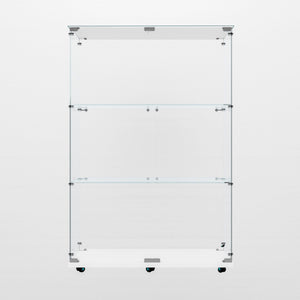 English Elm Tempered Glass Display Cabinet With Bluetooth Led Light, Lockable Storage For Wine & Collectibles W3155P268184-GIGA