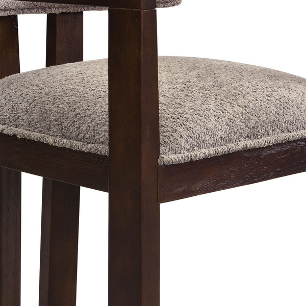 English Elm Christopher Knight Home® - N771P197053H Bouclé Upholstered Dining Chair with Wire-Brushed Rubberwood Frame, Modern Comfort Light Brown N771P361737O