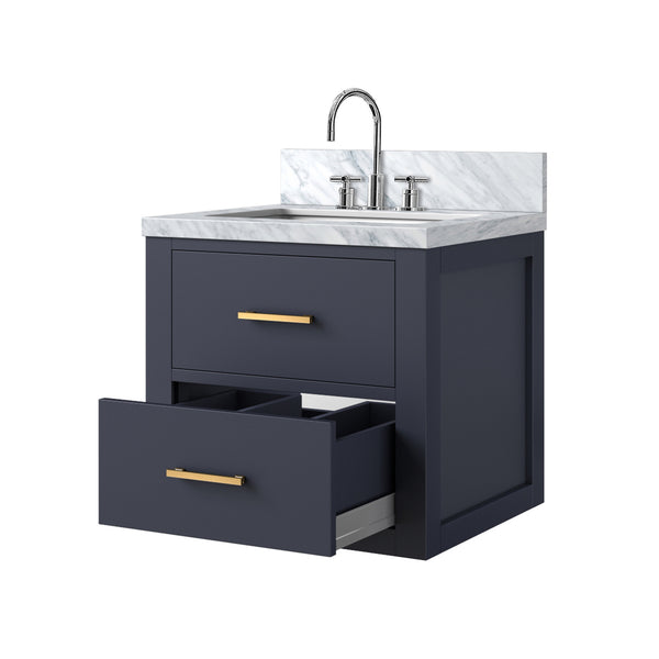 English Elm Blue Single Bath Vanity 20 in W x 18 in D with Acrylic Top, Soft-Close Wood Cabinet & Chrome Faucet Set B2731P257894