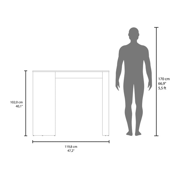 English Elm Greer Vertical Bar Table with 4 Open Shelves, Compact Space-Saving Home Bar for Small Rooms B200P362008