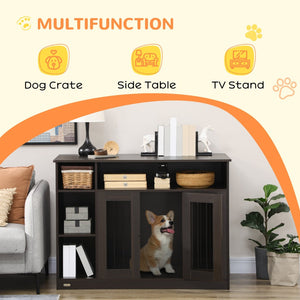 English Elm Pawhut Stylish Dog Crate Furniture With Adjustable Shelf & Flat Top, Perfect For Medium To Large Dogs W2225P217162-GIGA