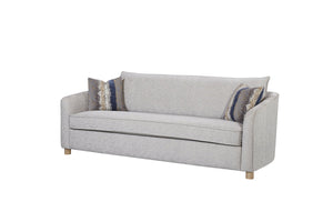 English Elm Sofa Sand Fabric with 2 Down Pillows, Reversible Cushions, High-Density Foam & Durable Padded Sides B2699P298413