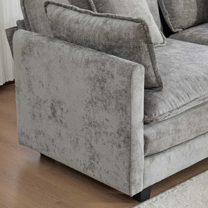English Elm Cloud Loveseat Modern Sectional with Chenille Upholstery for a Cozy Living Space Gray W1143S00058