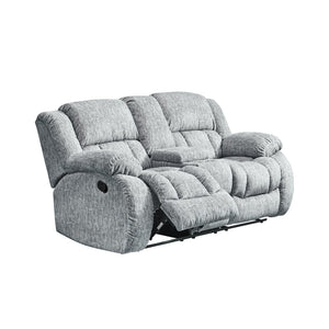 English Elm STONIC Gray Console Reclining Loveseat with Soft-Close Storage, Plush Zaftig Fabric, Manual Recline B201P216012