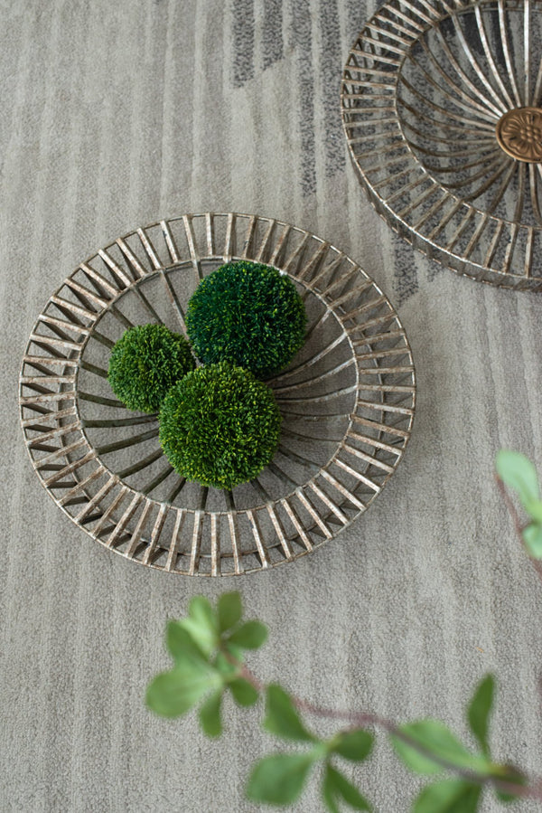 English Elm Set of 3 Jennings Metal Discs Decorative Wall Shields with Floral Medallion Center for Mantel Decor W2078P318076