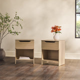 Simple Modern 1-Drawer Nightstand - Set of 2 Riviera DOMB4CRIC-2PK Walker Edison