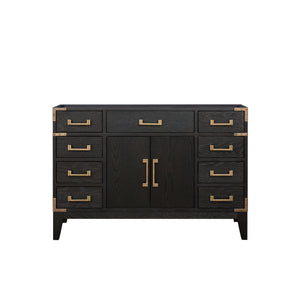 English Elm Black Oak Single Bath Vanity - 48" Modern Design With Soft-Close Drawers & Ample Storage Space B2731P260921