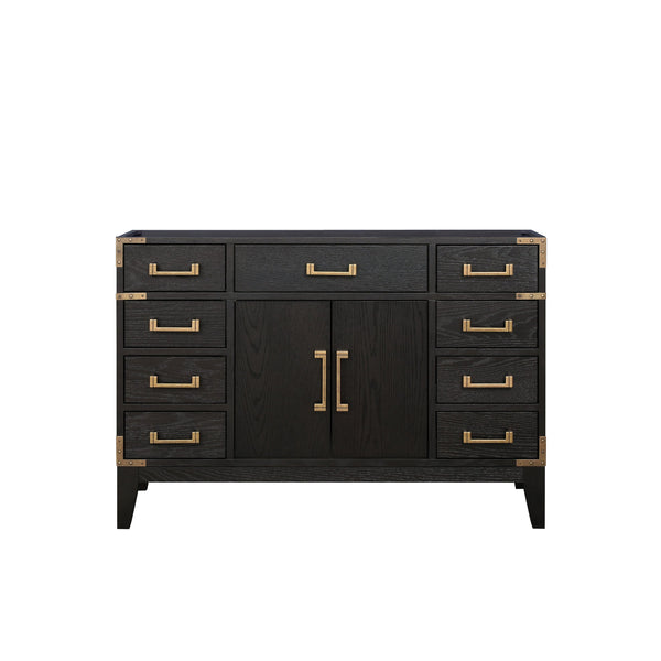 English Elm Black Oak Single Bath Vanity - 48" Modern Design With Soft-Close Drawers & Ample Storage Space B2731P260921