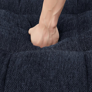 English Elm 52.8" Loveseat Sofa Pull-Out Bed with Adjustable Backrest, Tufted Chenille, 3 USB Ports & Pillows Blue N719S001710C