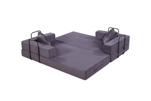 English Elm Sleeper Convertible Futon Sofa Bed with Corduroy Fabric, Ergonomic Foam Support and Space-Saving Design Gray W1708P355152