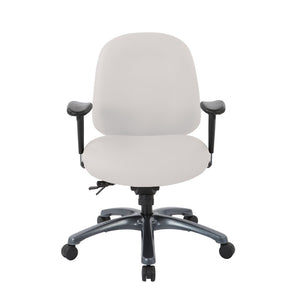 OSP Home Furnishings Multi-function Ergonomic Mid Back Office Chair with Lumbar Support and Titanium Base Snow 8512-R101