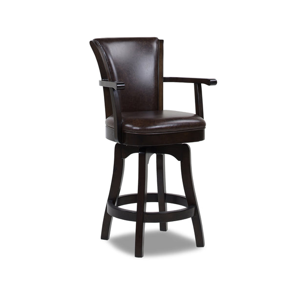 English Elm Jennifer Taylor Home - Williams 27In Swivel Counter Height Bar Stool - Vintage Brown Faux Leather, Comfort & Style Combined B2719P238370