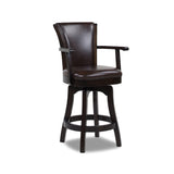 English Elm Williams 27In Swivel Counter Height Bar Stool, Vintage Brown Faux Leather