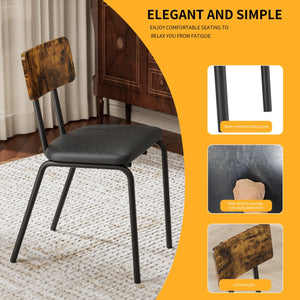 English Elm 4 4-Piece Dining Set with Marble Top, Faux Leather Chairs & Bench — Space-Saving Kitchen, Nook, Home Workstation W578P150068