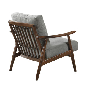 English Elm Modern Plush Accent Chair with Solid Wood Frame, Mid-Century Contemporary Armchair for Cozy Living Rooms and Lounges Gray 31.5 L x 25.25 W x 19.75 H B011P287548