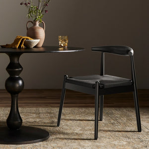 English Elm Weave Dining Chairs Set Of 2 - Elegant Mid-Century Modern Oak Frame With Handwoven Twine Seats T3623P371948-GIGA