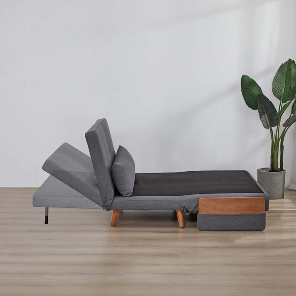 English Elm TRIO Extra Loveseat sleeper sofa bed converts in 10s with 3-position backrest, breathable linen, silent hinges for small spaces Grey W3391P325417