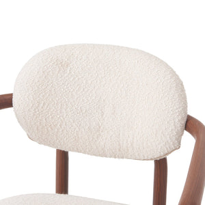 English Elm Indoor Beige Upholstered Dining Chairs Set of 2 with Woodgrain Metal Frame Walnut N772P390411W
