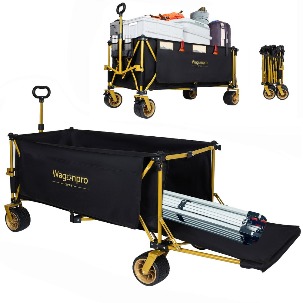 English Elm 67-1/2in Heavy Duty Beach Wagon All-terrain Wheels Foldable Tailgate 480lb Capacity W2932P349287