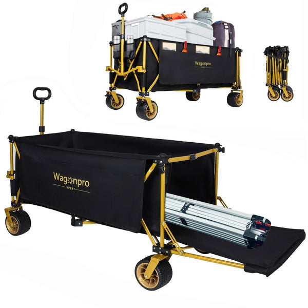 English Elm 67-1/2in Heavy Duty Beach Wagon All-terrain Wheels Foldable Tailgate 480lb Capacity W2932P349287