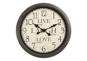 English Elm Clocks, 16" Antique Brown Round Wall Clock - Quiet Quartz Movement, Transitional Design For Any Room B2710P287095
