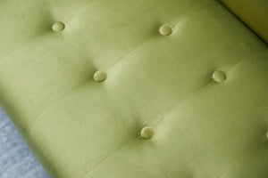 English Elm SOFA Velvet Convertible Sofa Bed with Golden Legs, Solid Wood Frame, Compact Design for Small Spaces Army Green B205P246432