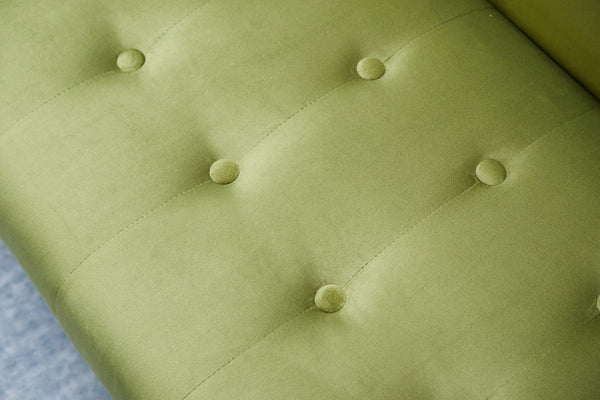 English Elm SOFA Velvet Convertible Sofa Bed with Golden Legs, Solid Wood Frame, Compact Design for Small Spaces Army Green B205P246432