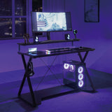 OSP Home Furnishings Checkpoint Gaming Desk Black / Carbon