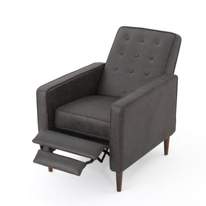 English Elm Christopher Knight Home® - Fabric Recliner Chair Mid-Century Modern Pushback Single Sofa with Tufted Cushion, Birch Legs, Cozy Comfort Slate 60741.00MF